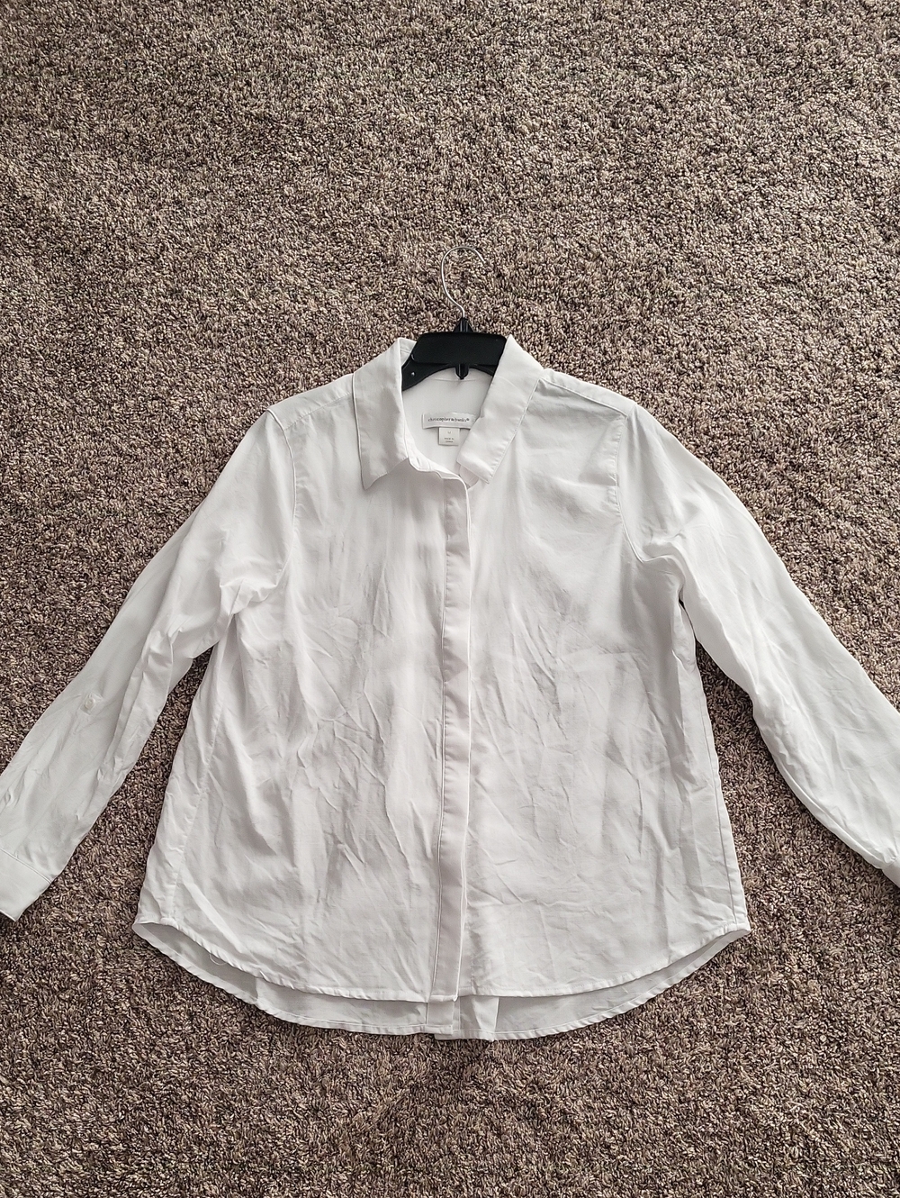 Christopher & Banks White Button-Front Blouse